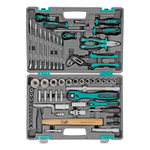 Набор инструментов, 1/2", 1/4", CrV, 12 гранные головки, пластиковый кейс, 76 предметов Stels