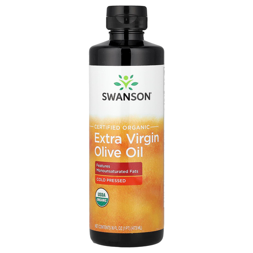 Swanson Vitamins, сертифицированное органическое нерафинированное оливковое масло высшего качества, холодный отжим, 473 мл (16 жидк. унций)
