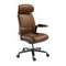 Офисное поворотное кресло 4211 из экокожи коричневого цвета
