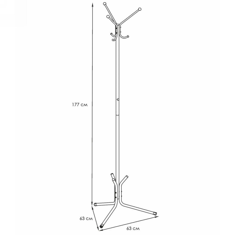 Вешалка напольная «Луч 3» (Черный)