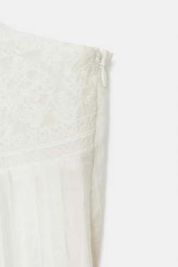 ZARA ТОП НА БРЕТЕЛЯХ С ВЫШИВКОЙ, БЕЛЫЙ