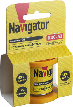 Припой Navigator 93 079 NEM-Pos02-63K-1-K50 (ПОС-63, катушка, 1 мм, 50 гр)