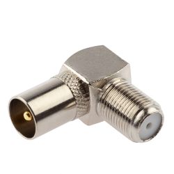 Переходник ЭРА SIMPLE RS-A04-1 гнездо F-штекер TV угловой упаковка 1 шт | Разъёмы, переходники, ТВ делители