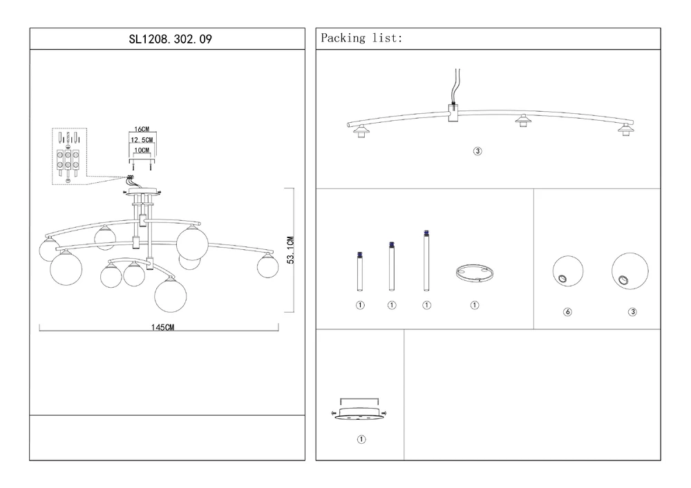 Потолочная люстра ST Luce SEMBRARE SL1208.302.09