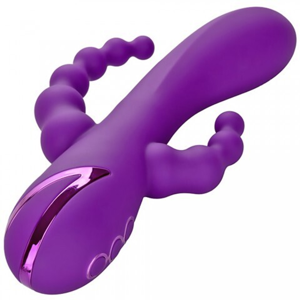 Вибромассажер с тройной стимуляцией CalExotics California Dreaming Long Beach Bootylicious (11.5 см х 3.25 см)