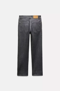 ZARA ДЖИНСЫ BOOTCUT CROPPED С ВЫСОКОЙ ПОСАДКОЙ — ZW COLLECTION, СЕРЫЙ