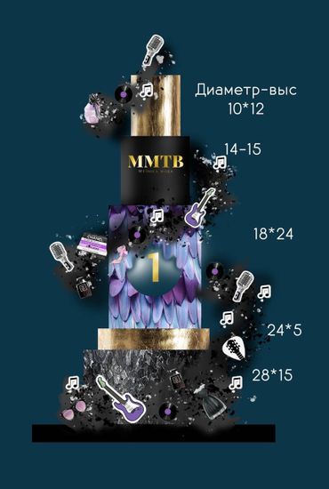 Шоу-торт черный на день рождения телеканала ММТВ