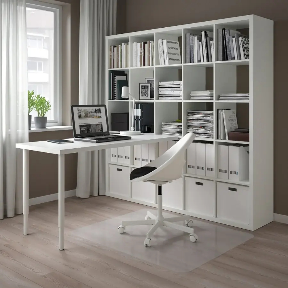 Письменный стол с книжной полкой 25 ячеек - IKEA LAGKAPTEN/KALLAX/ЛАГКАПТЕН/КАЛЛАКС ИКЕА, белый