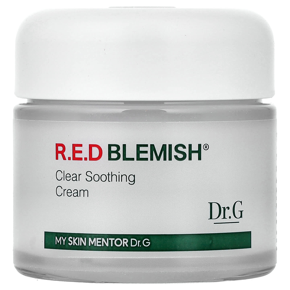 Dr. G, RED Blemish®, прозрачный успокаивающий крем, для чувствительной кожи, 70 мл (2,36 жидк. унции)