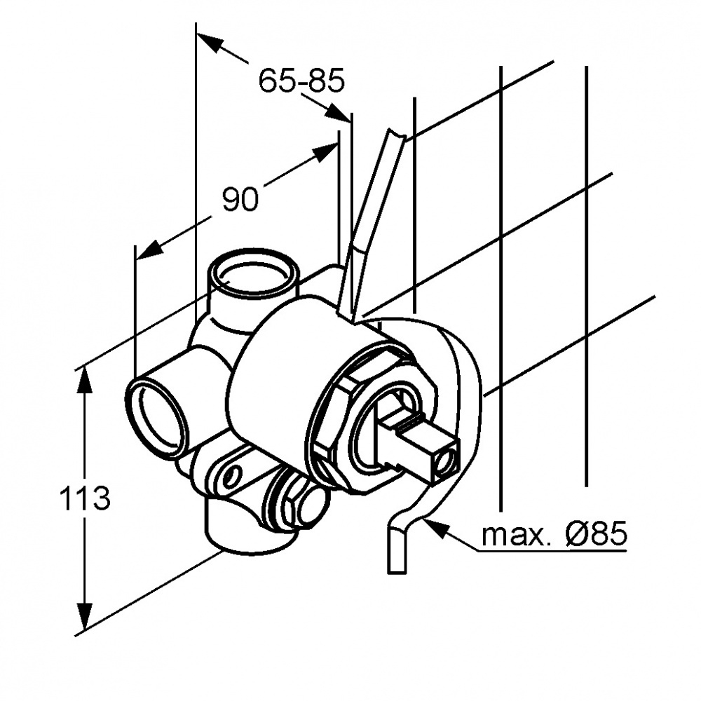 Скрытая часть для смесителя Kludi 38624N схема