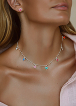 Колье "Хати" с ювелирной эмалью мультиколор