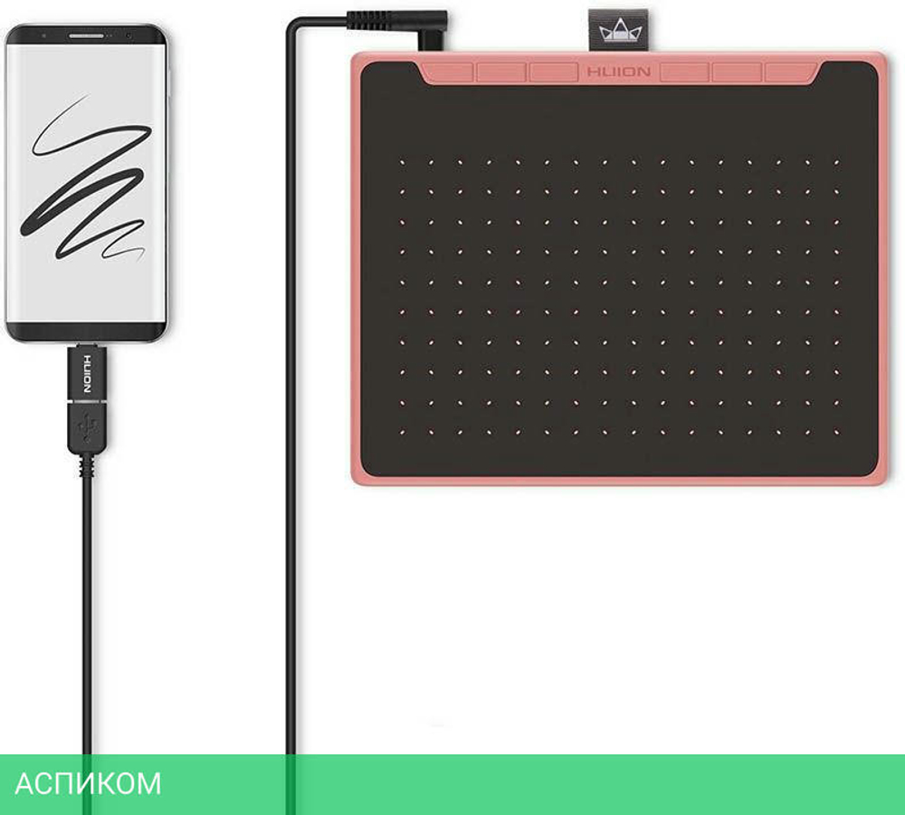 Графический планшет Huion Inspiroy Pink (RTS-300)