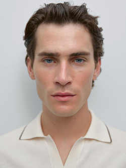 Massimo Dutti Поло с V-образным вырезом, натуральный, кремовый