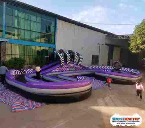 Надувная трасса «Мягкие гонки» безопасная, 16×8×3 м