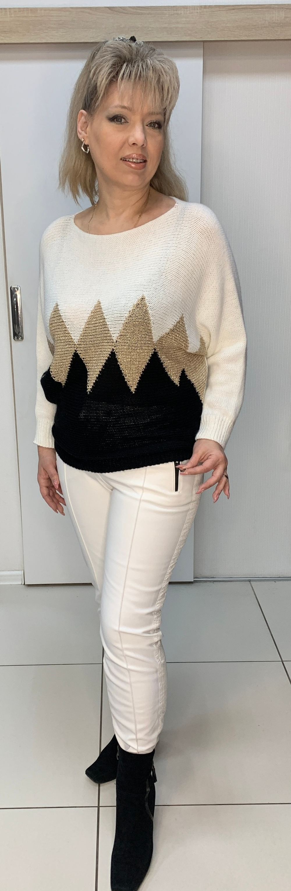 Брюки-легинсы белые на флисе, горнолыжная серия Sportalm