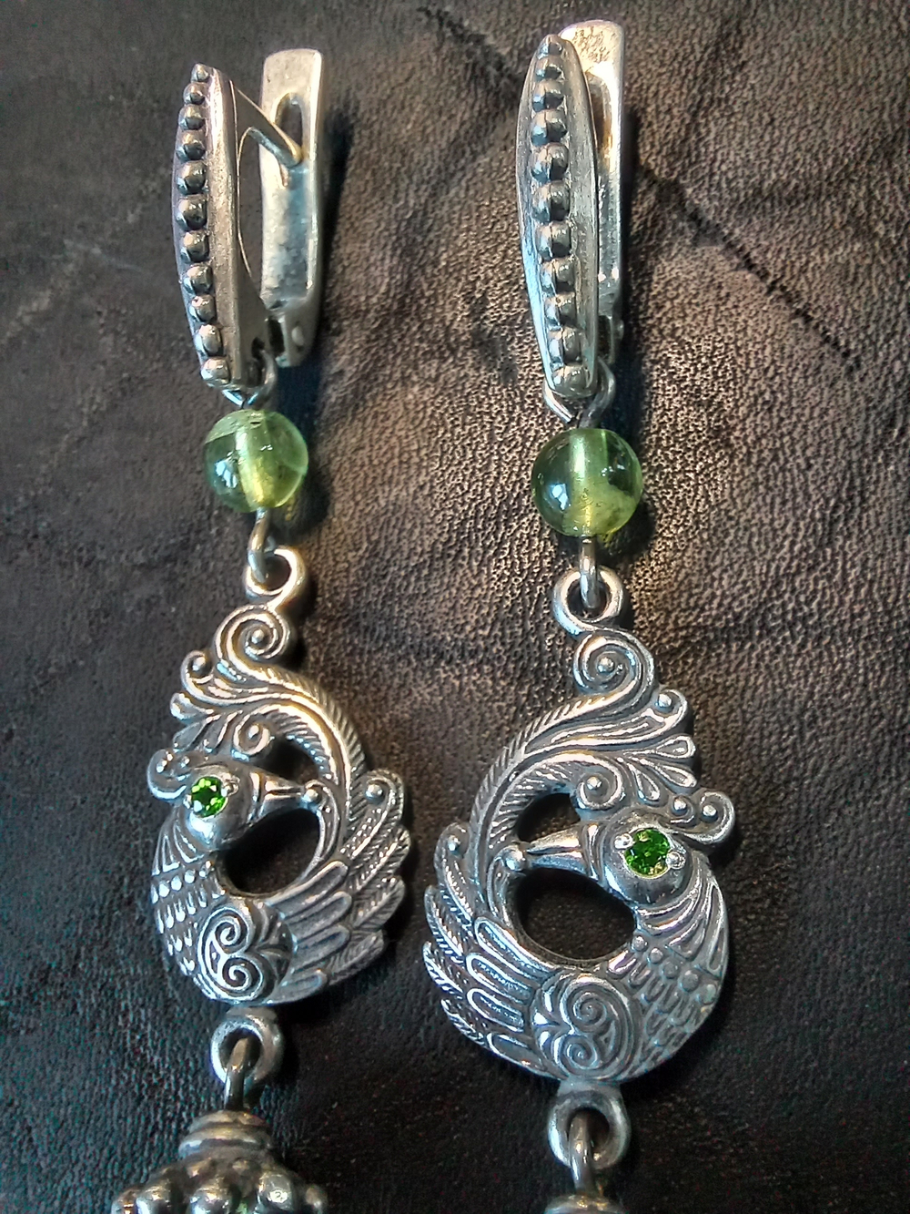 Серьги длинные "Эрциния" с привесками