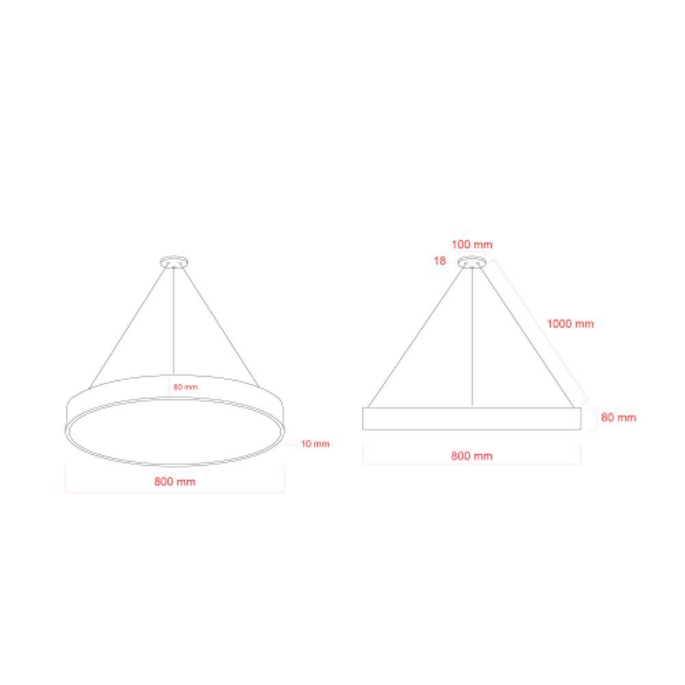 Светильник LED ЭРА Geometria SPO-132-W-40K-088 Ring 88Вт 4000К 8200Лм IP40 800*80 белый подвесной драйвер внутри