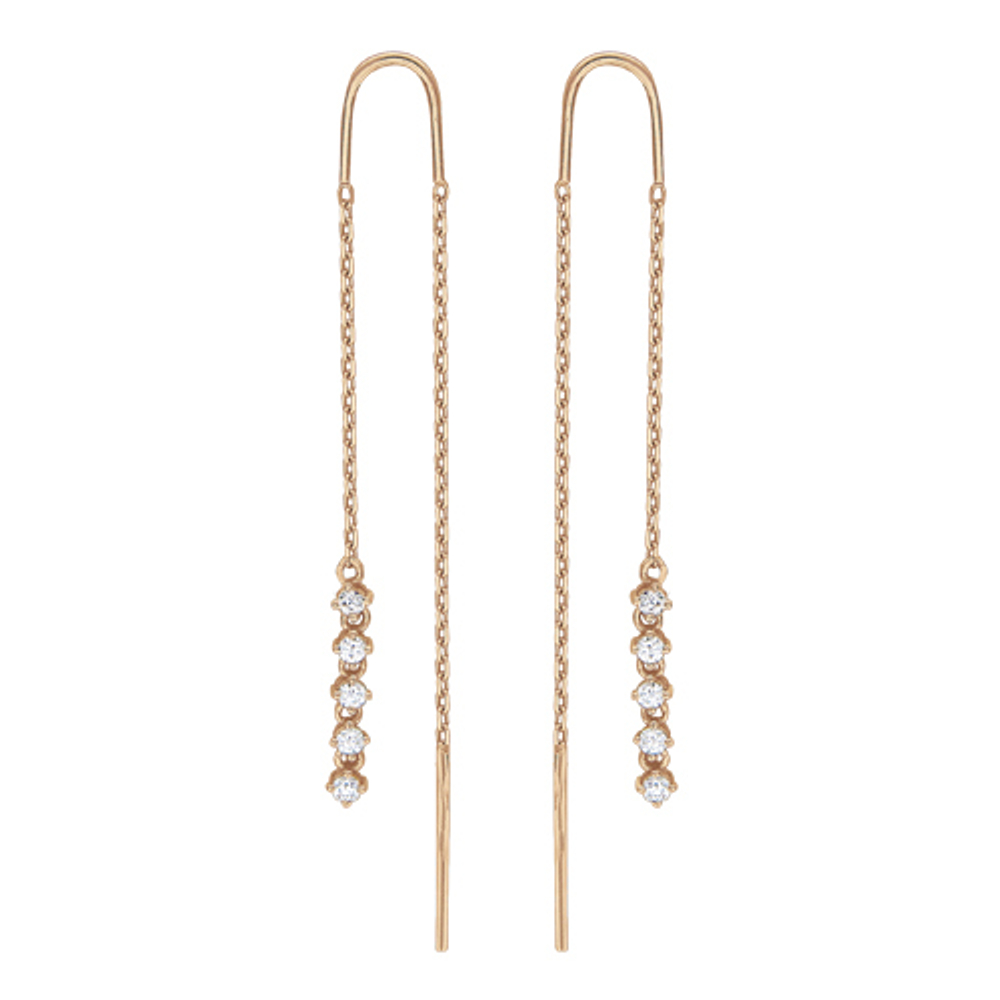Серьги с фианитом из красного золота 585 пробы JA-S-1С115595