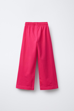 ZARA БРЮКИ СВОБОДНОГО WIDE LEG HEAVY WEIGHT, ЦВЕТ ФУКСИИ