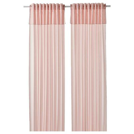 IKEA MOALISA  (ИКЕА МОАЛИСА)  -  Штора, 2 шт, на ленте/розовый, 145x300 см