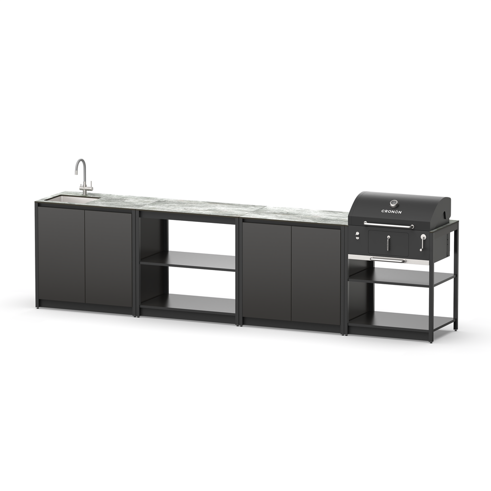 Мангальный комплекс Lounge M-117SB, 3.5 м, черный/серый каспий