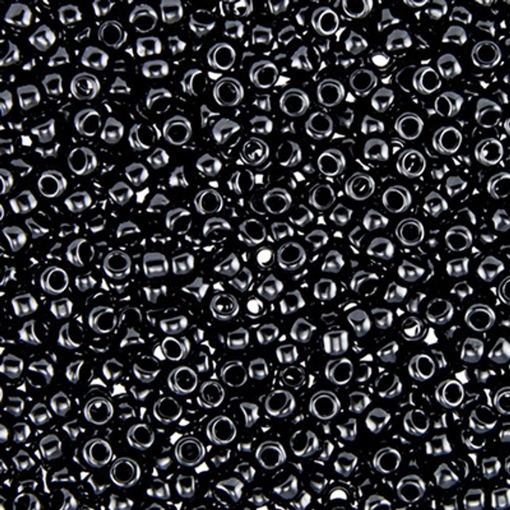 T135 Бисер TOHO круглый, размер 11/0, цвет 49 Непрозрачный, черный, 5 грамм