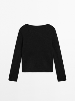 Massimo Dutti Свитер с круглым вырезом, черный