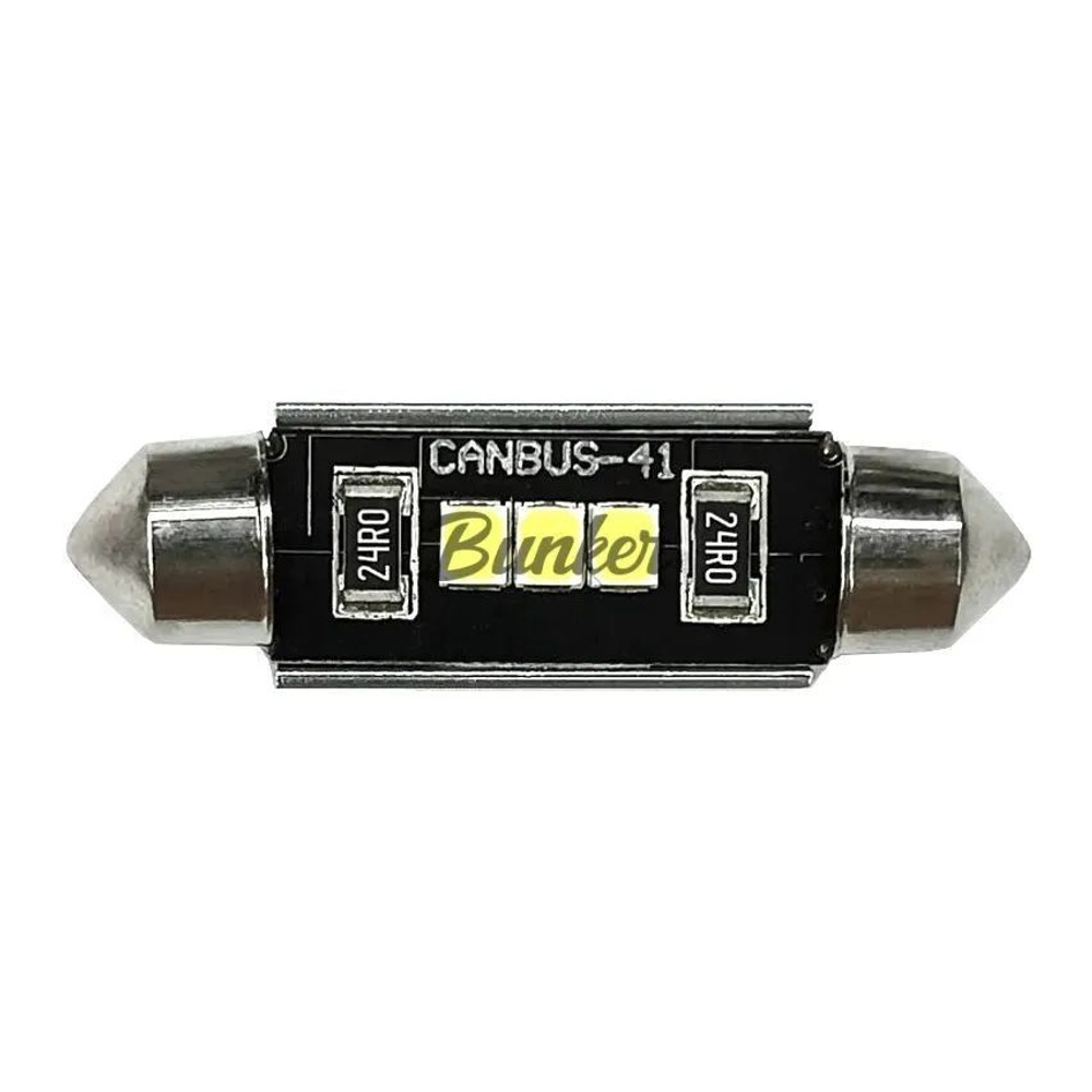 Светодиодная автомобильная LED лампа TaKiMi SJ-2835-3SMD 41mm,Белый,Не полярная,12V