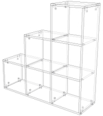 Стеллаж горка 6 секций 300×1018×1018