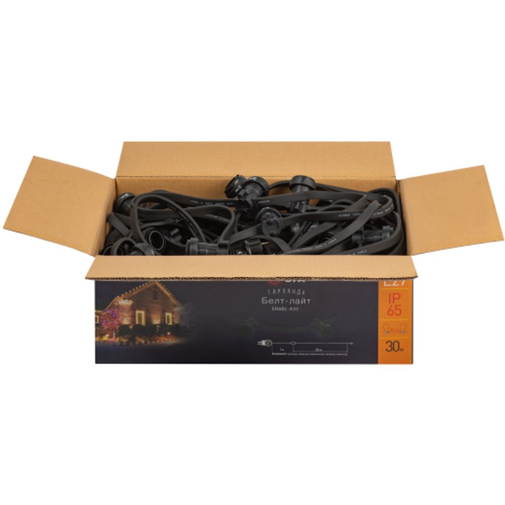 Гирлянда ЭРА ERABL-K30 уличная Белт Лайт набор 30 м шаг 50 см цоколь Е27