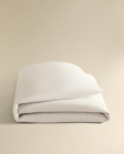 ZARA HOME (200 НИТЕЙ) ПОДОДЕЯЛЬНИК ИЗ ХЛОПКА ПЕРКАЛЬ, ВАНИЛЬНЫЙ