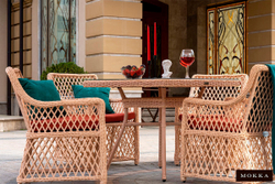 Комплект плетеной  мебели MOKKA VILLA ROSA (4 кресла) + 4 подушки
