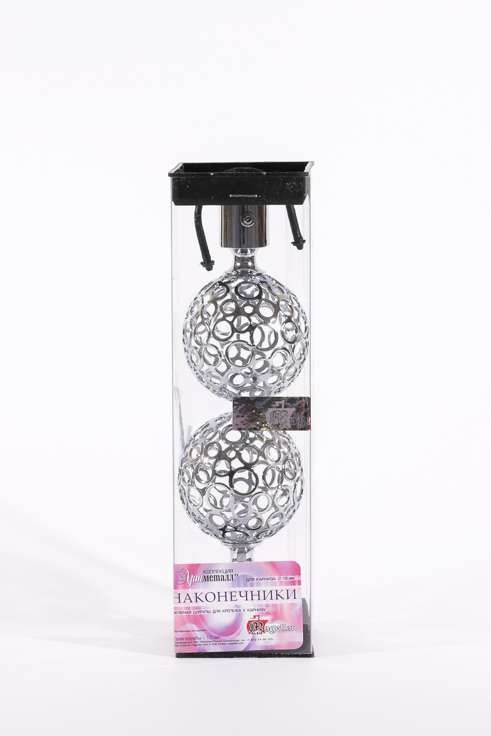 Наконечник АМ Ажур 16-20мм, серебро глянец!