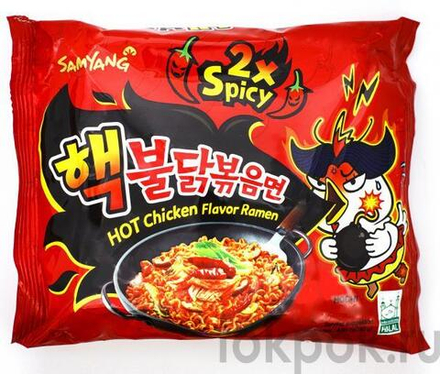 Лапша со вкусом курицы очень острая Samyang 2x Spicy, 140 гр