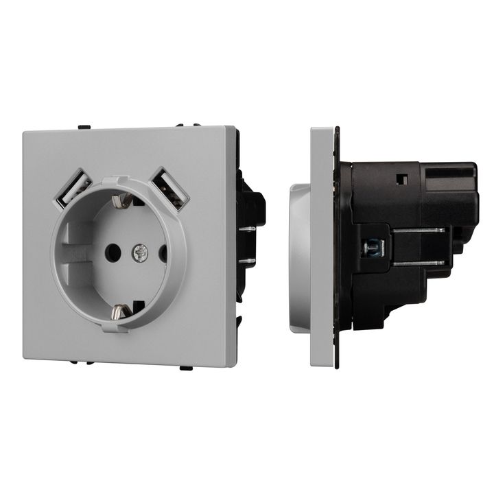 Механизм розетки с USB зарядкой SCT-NOBE-MUAA-SFPL-IS (230V, 16A) Arlight 059443