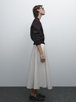 Massimo Dutti Кардиган из смесового хлопка с застежкой-молнией, коричневый