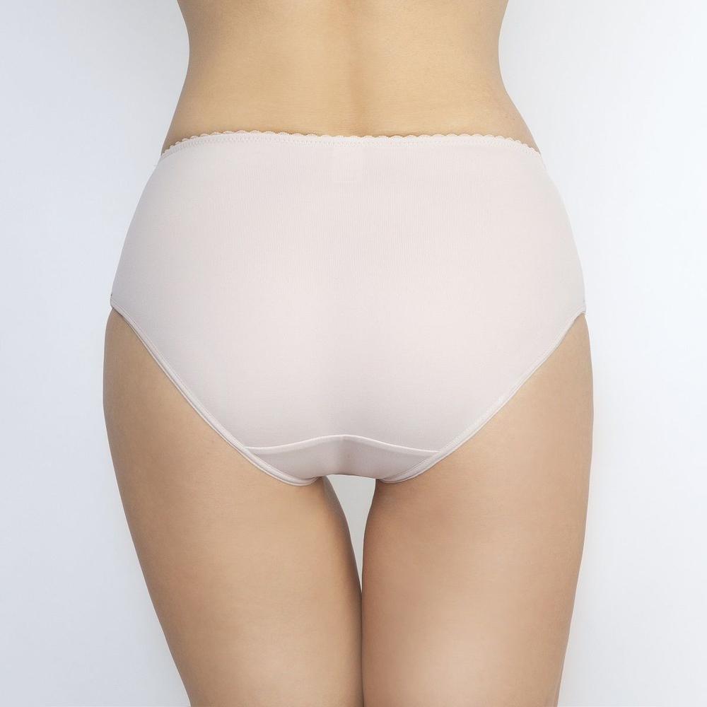 Трусы-слипы со средней посадкой и кружевными вставками (Размер: 50) (Цвет: белый)