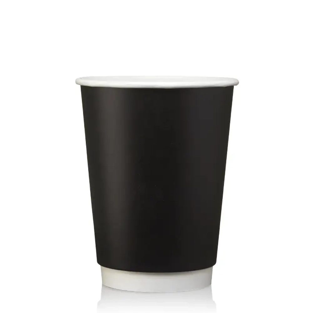 Бумажный стакан 2-х слойный 250мл. Чёрный, 625шт/кор. Лига пак