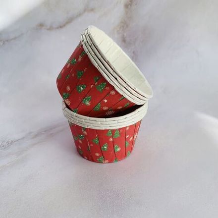 Капсула с ламинацией красная Елочки, 1 шт