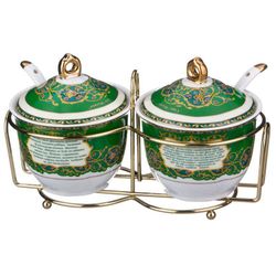 НАБОР СЕРВИРОВОЧНЫЙ НА МЕТАЛЛ. ПОДСТАВКЕ LEFARD "СУРА" 5 ПР. (КОР=18НАБ.)