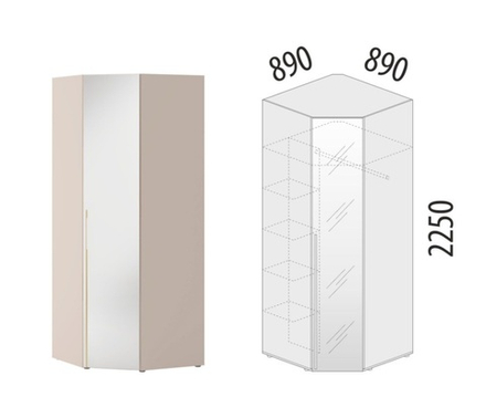 Флоренция-904 (DaVita) 904.09 Шкаф угловой с зеркалом