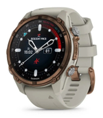 Смарт часы Garmin Descent MK3i - 43 мм Бронзовый титан с PVD-покрытием, силиконовый ремешок французского серого цвета