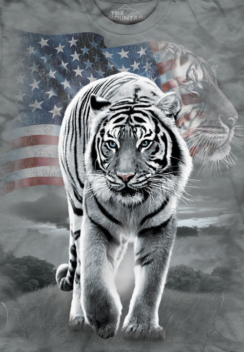 Футболка Mountain с изображением тигра патриота - Patriotic Tiger