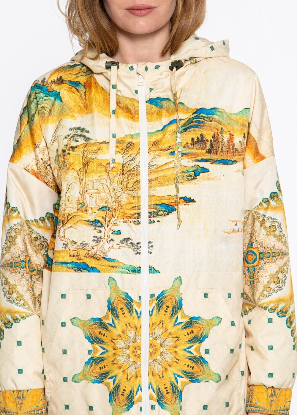 Куртка "Вода и Горы", по мотивам пейзажа китайского художника Гун Сианя