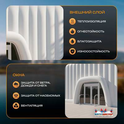 Пневмокаркасный куб «Форт» 10×10×6 м — из ПВХ, для выставок, фестивалей и торговых зон