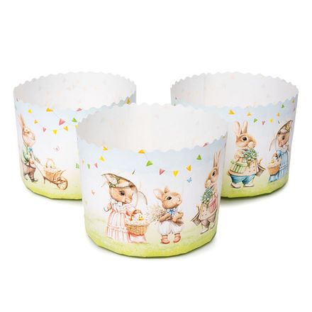 Форма для кулича Ретро зайцы 110*85 мм (~ на 300 гр)