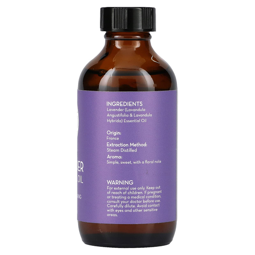 Pure Body Naturals, 100% чистое эфирное масло лаванды, 120 мл (4 жидк. унц.)