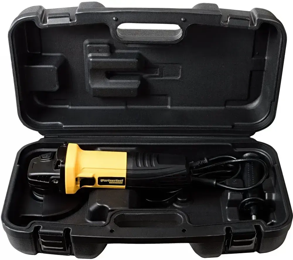 Болгарка (ушм - угловая шлифовальная машина с КОНСТАНТНОЙ регулировкой оборотов) в КЕЙСЕ PAG125SET-1100EC Partnertool Профессиональная серия