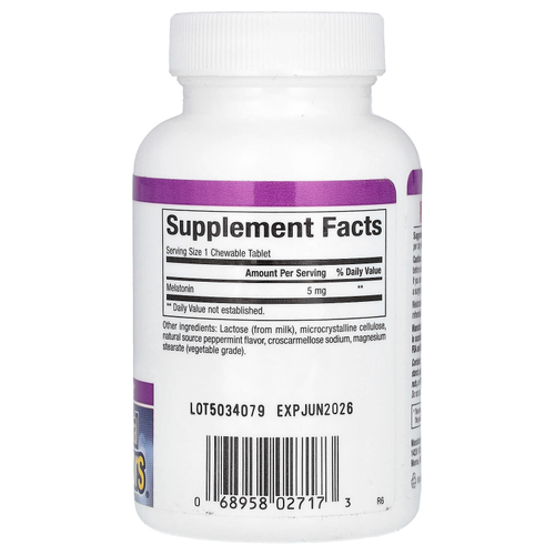 Natural Factors, Stress-Relax®, мелатонин, 5 мг, 90 жевательных таблеток