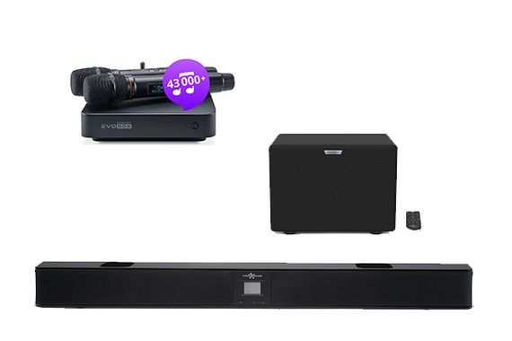 Комплект караоке Evolution Evobox Plus [Black] + саундбар EvoSound + годовая подписка на обновления